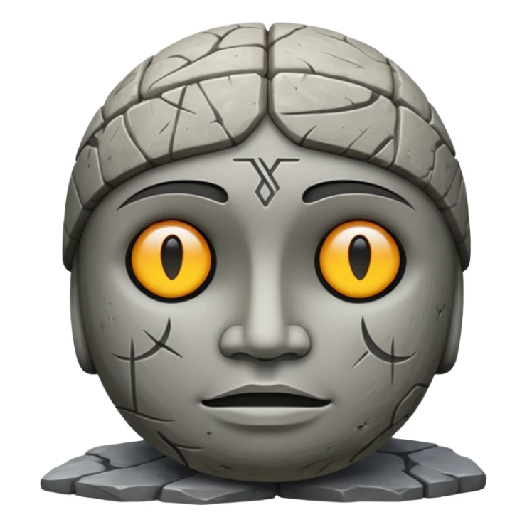 ancient Slavic idol, stone texture, emoji style sticker