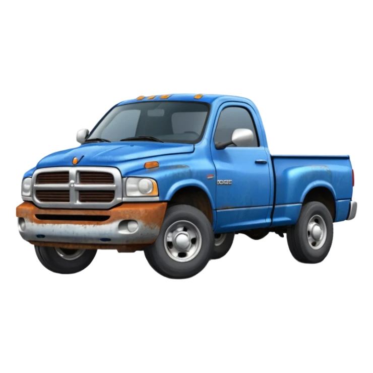 2002 dodge truck two wheels on the back blue sticker