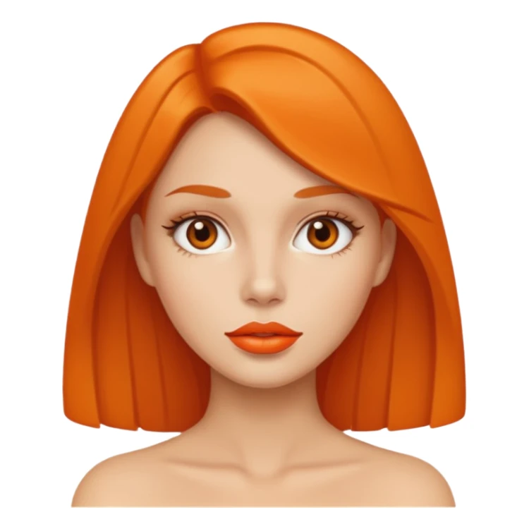 woman with orange colored lips sticker