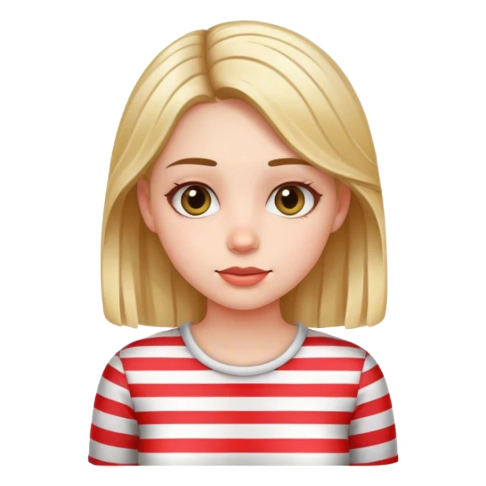 striped shirt girl portrait sticker