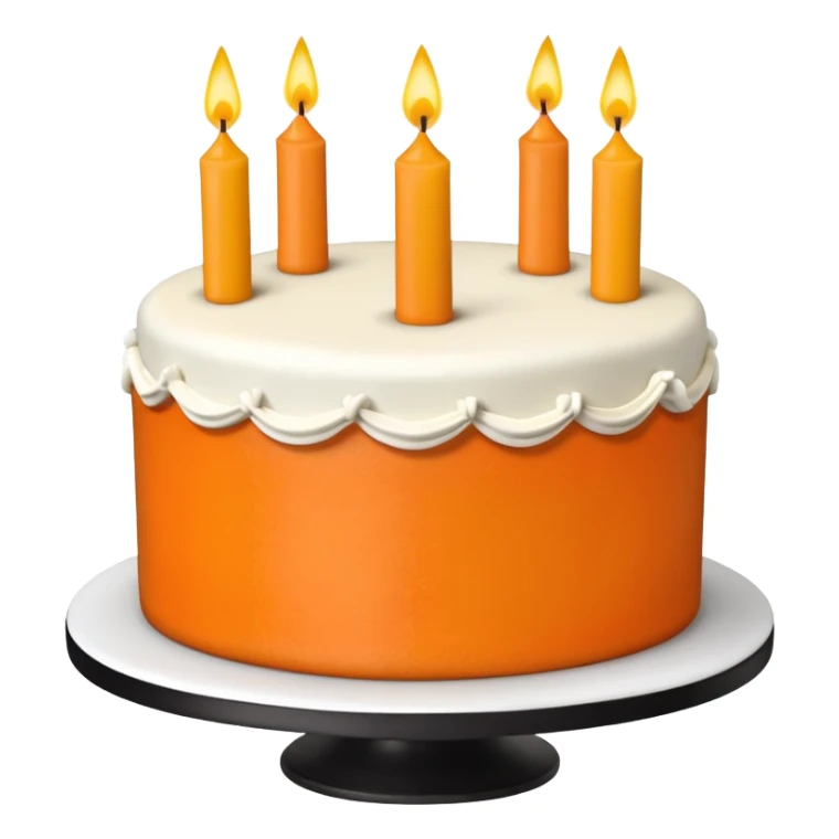 Orange, black, and white birthday cake sticker