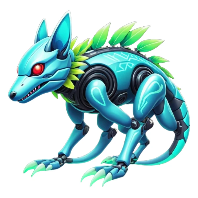  exotic tropical cyber-Protogen-Fakémon-Vernid-creature sticker