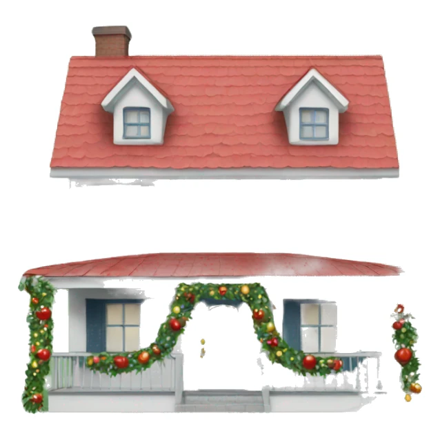 A house decorated with a garland sticker