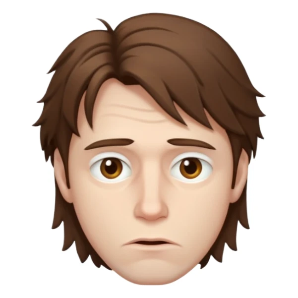 Weak man with disheveled hair sticker