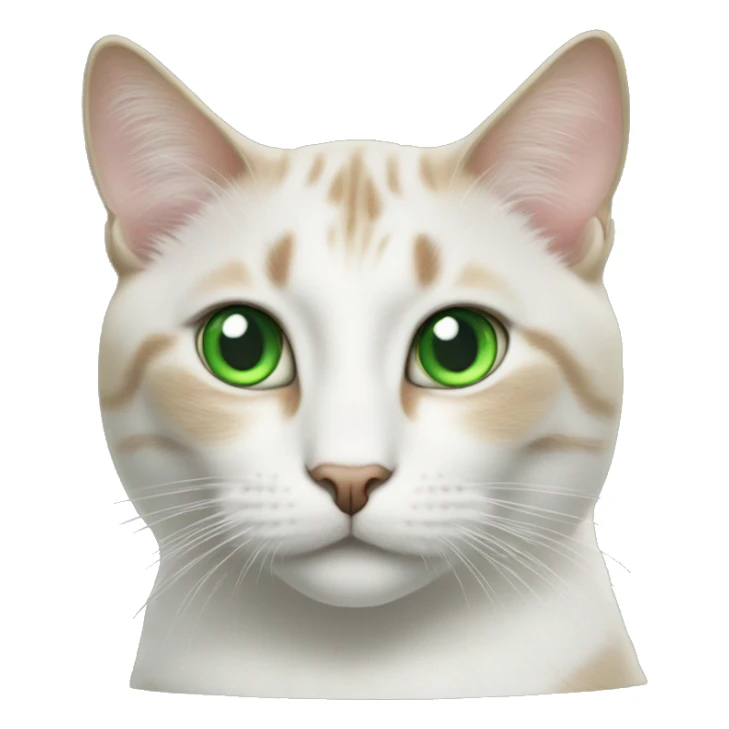 realistic cat gazing at viewer with green eyes sticker