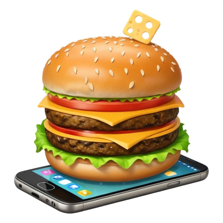 picture of a hamburguer on a phone sticker