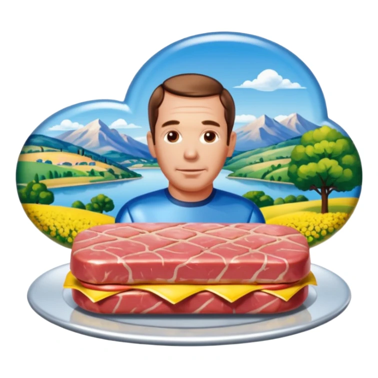  SPAM meat jeff koons style sculpture art french landscape  sticker