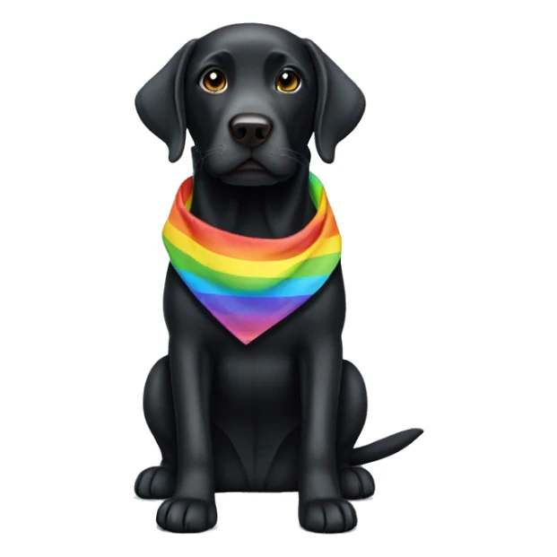 Black labrador with rainbow bandana sticker