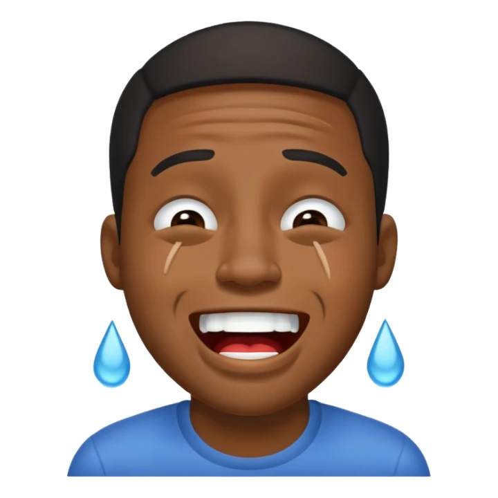 A black guy laughing but visibly annoyed and crying  sticker