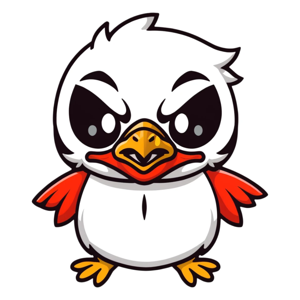 cute tengu face with tears, no background, just the face sticker