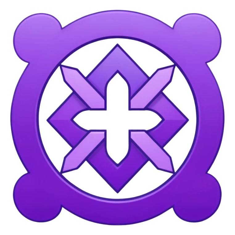 
purple and cian symbol correct sticker