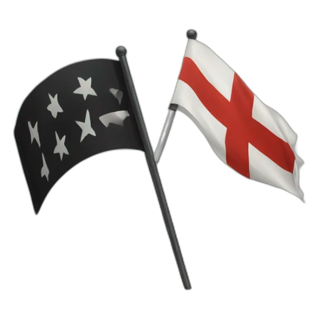 Flag with black cross with angle at 90 on the right sticker