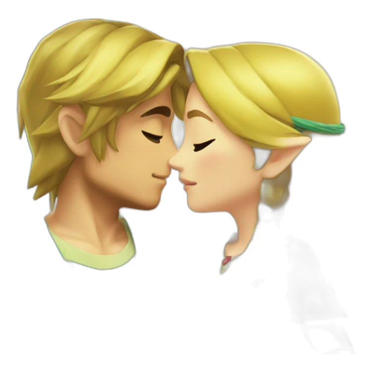 Zelda and link kiss love with beach clothes sticker