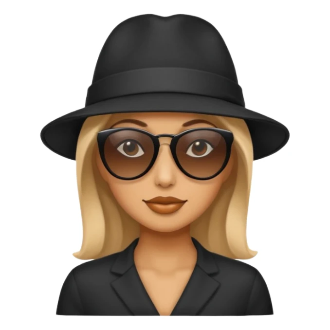 beach woman with black hat sticker