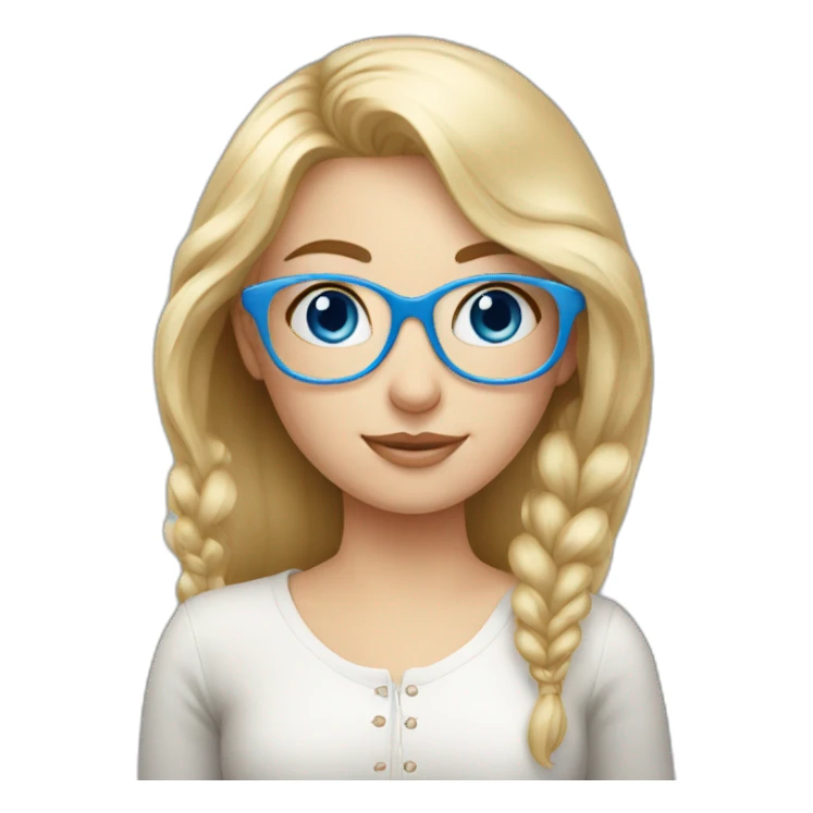 A Russian Girl with Blue eyes, Rose glasses and Blond hair sticker