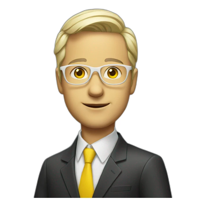 white man with yellow tinted glasses wearing a suit  sticker