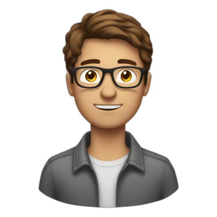 brown-haired man wearing glasses who is not able to get a key into a lock sticker