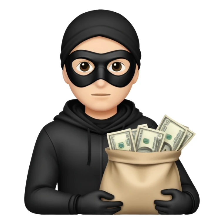 Un ladrón con una bolsa de dinero sticker