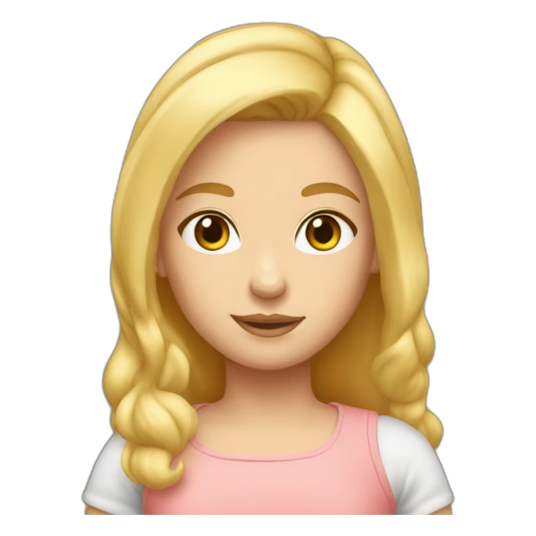 cute blonde caucasian daughter salmon top sticker