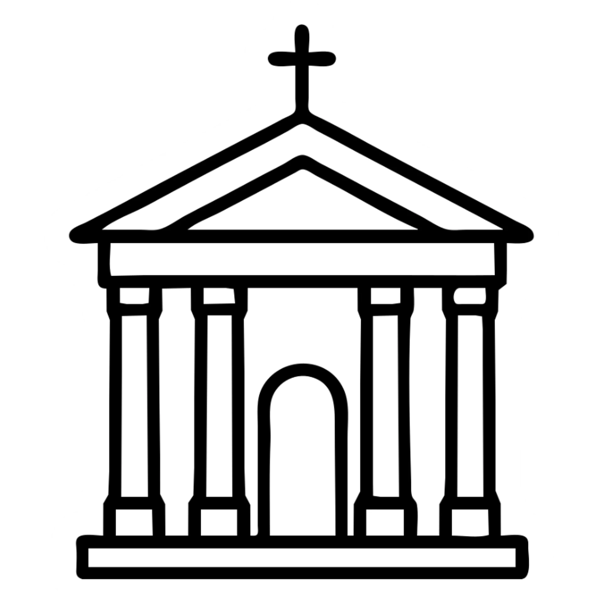 stylized facade of Vilnius Cathedral, Discord role icon, light colors, no text, minimalist design sticker