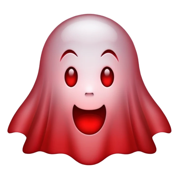 ghost emoji but its dark red sticker