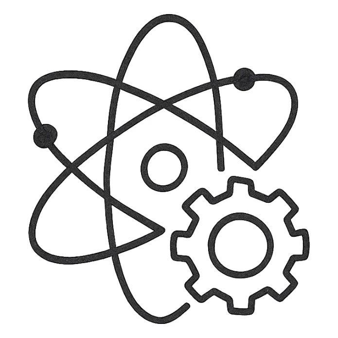 purple science and technology icon, minimal style, simple hand drawn lines, no fill sticker