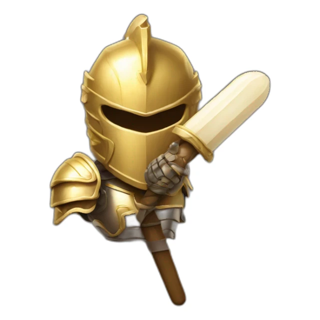 an popcicle with a light golden armour sticker