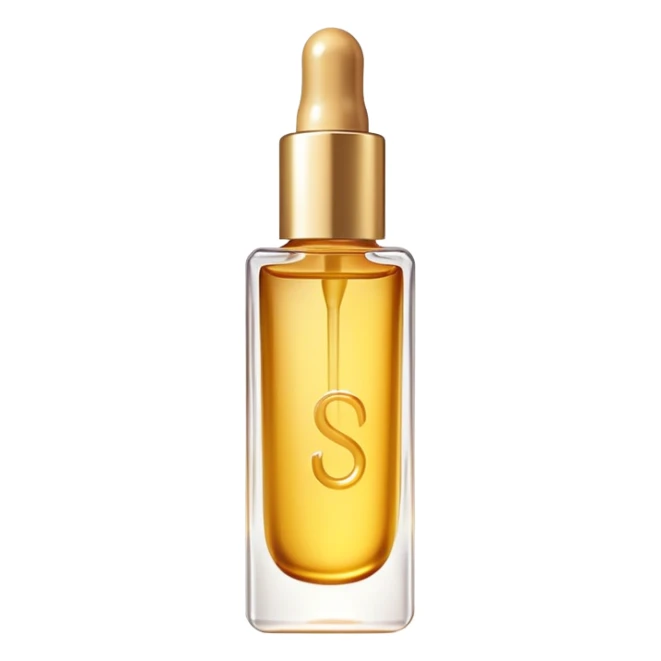 Gisou lip oil, small transparent bottle with gold cap, tinted lip gloss, honey-infused beauty product sticker