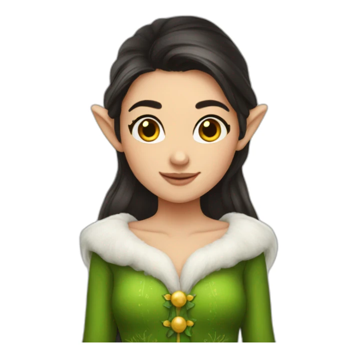 elf girl darkhair sticker