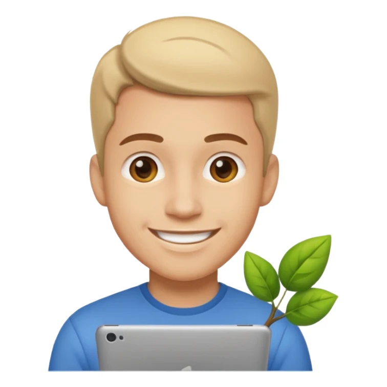 hazme un emoji que le este ayudando a una empresa a dejar de perder tiempo en tareas repetitivas y empezar a centrarse en lo que realmente importa: crecer. y que sea un hombre el emoji sticker