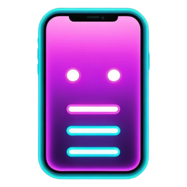 futuristic glowing like, neon purple and cyan light, dark background, digital tech style sticker