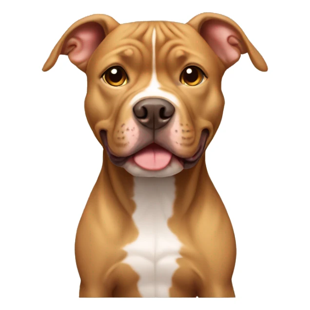 Light brown pitbull with ears cropped and full body sticker