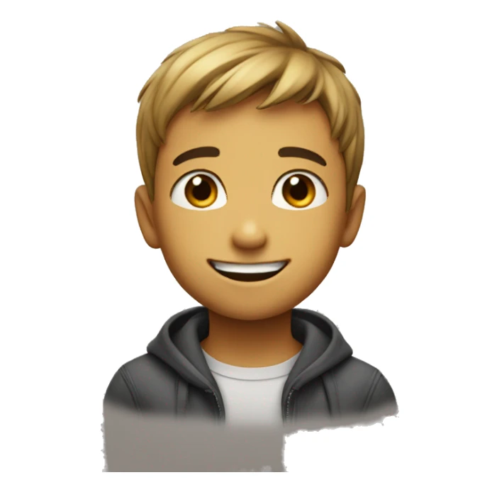 boy look at up and smile  sticker