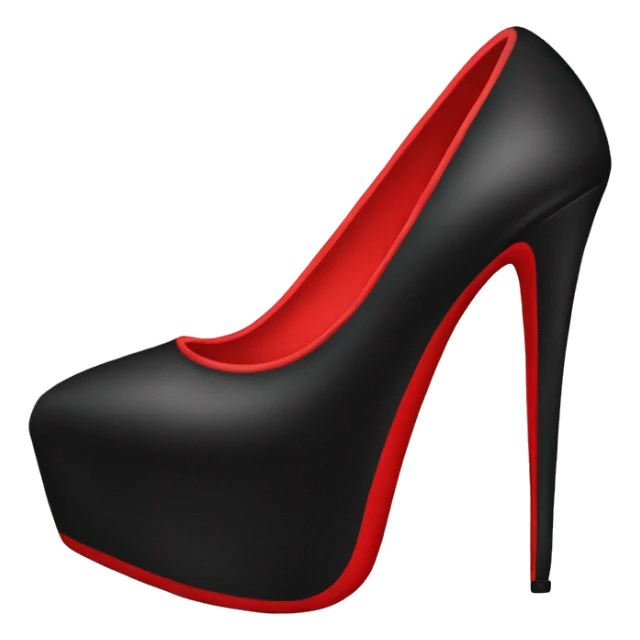 black pair of heels with red bottoms sticker