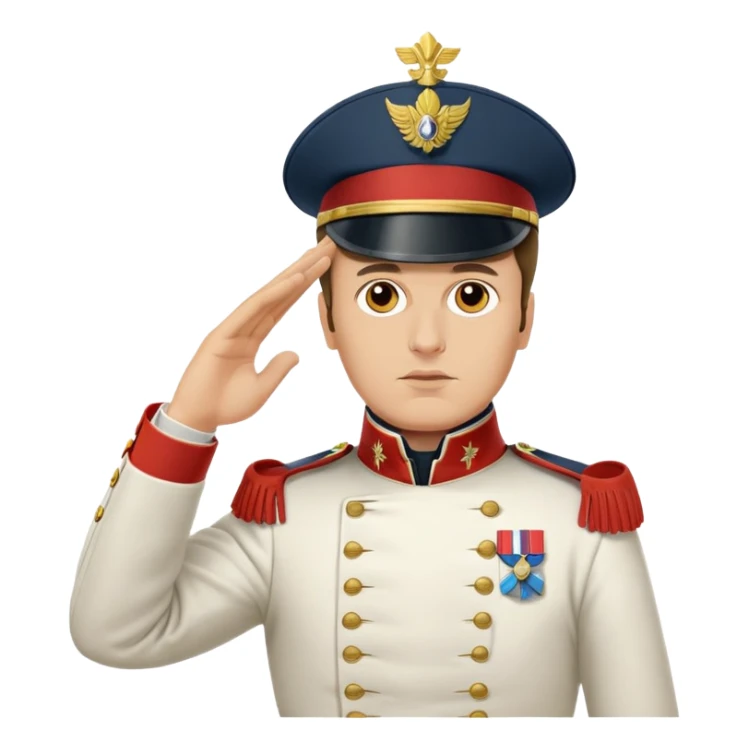 Emoji de Napoléon Bonaparte qui salue ses soldats sticker