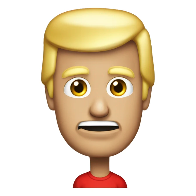 Donald Trump wearing a red tshirt with big white text saying “skeletrix 2024” sticker