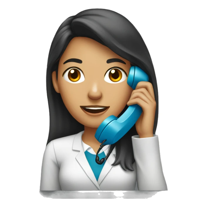 Office girl on phone  sticker