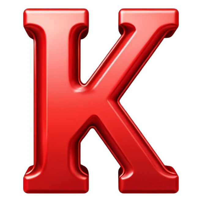 Red chain link logo in the shape of the letter K sticker