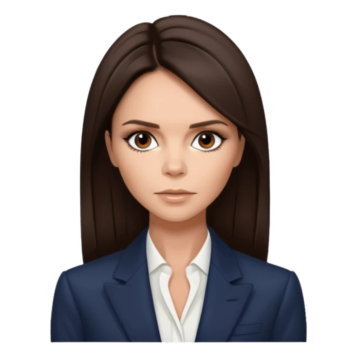 Victoria Beckham with dark brown hair sticker