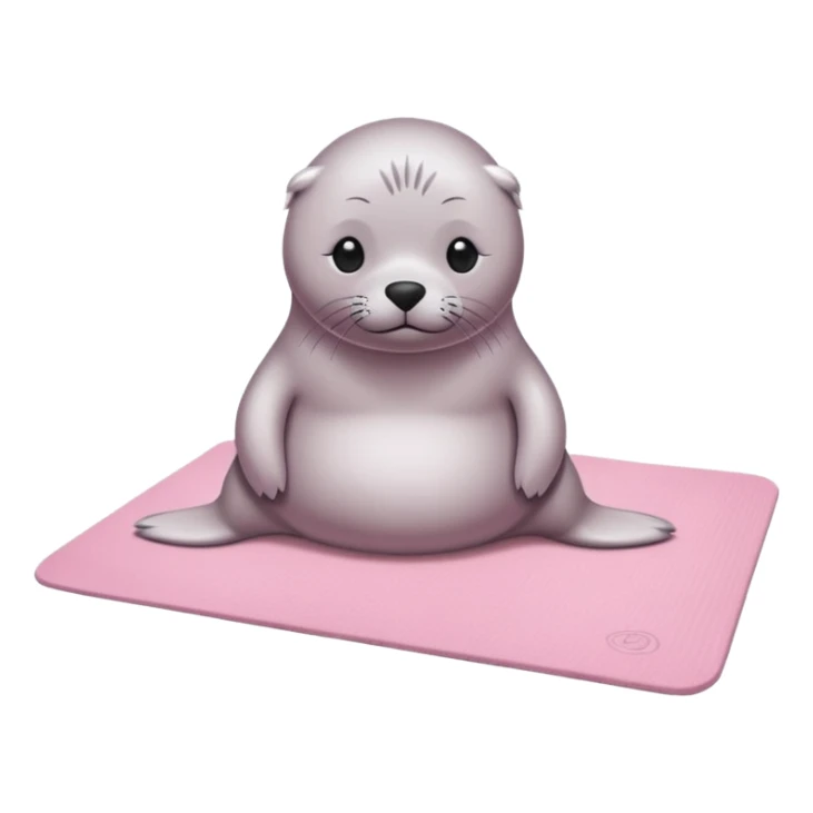 Seal on a light pink yoga mat on the beach sticker