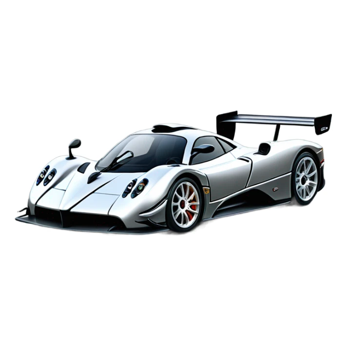 Silver Pagani Zonda race car  sticker