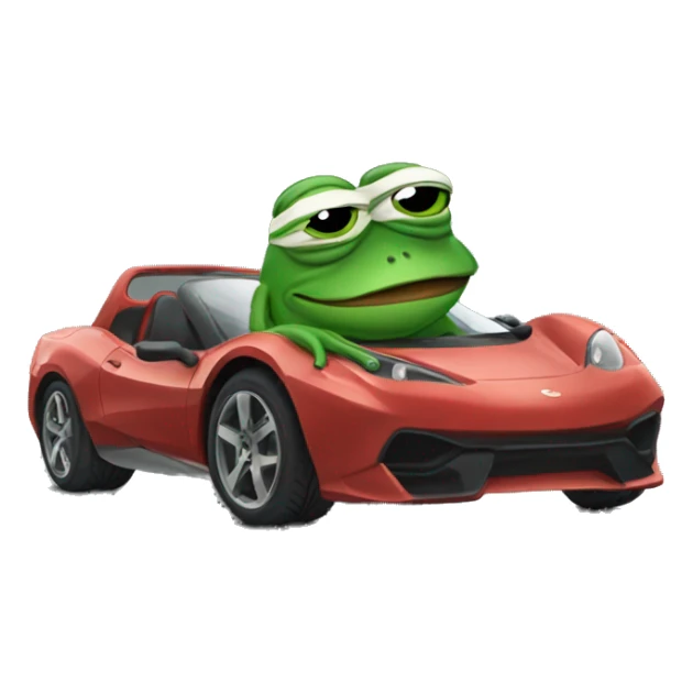 pepe the frog in a sports car sticker