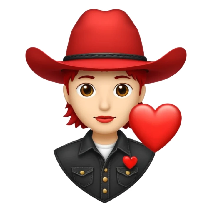 🫀ponle a este corazón un sombrero de vaquero color negro encima sticker