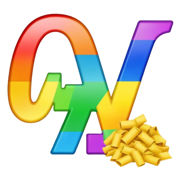 The word waste in a rainbow sticker