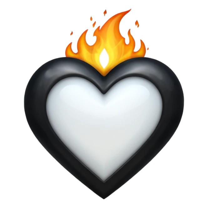 ❤️‍🔥 .. make the red heart white and flame to black. The structure should be as it is sticker