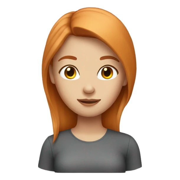 Beautiful girl with straight ginger hair  sticker