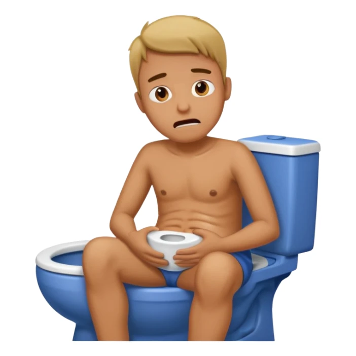 Man siting in a toilet bowl for diarrhea  sticker