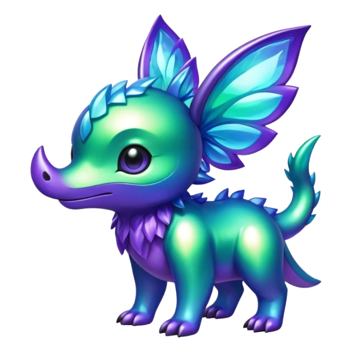 Shiny epic green blue and purple animal-fakemon-creature sticker