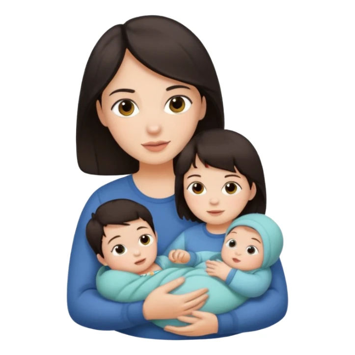 Oma dunkles Haar 2 Babys und Kleinkind sticker