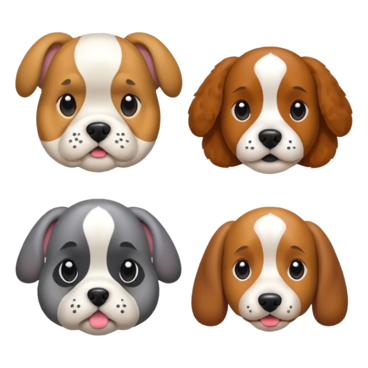 1 bulldog, 1 poodle, 1 husky, 1 dachshund sticker